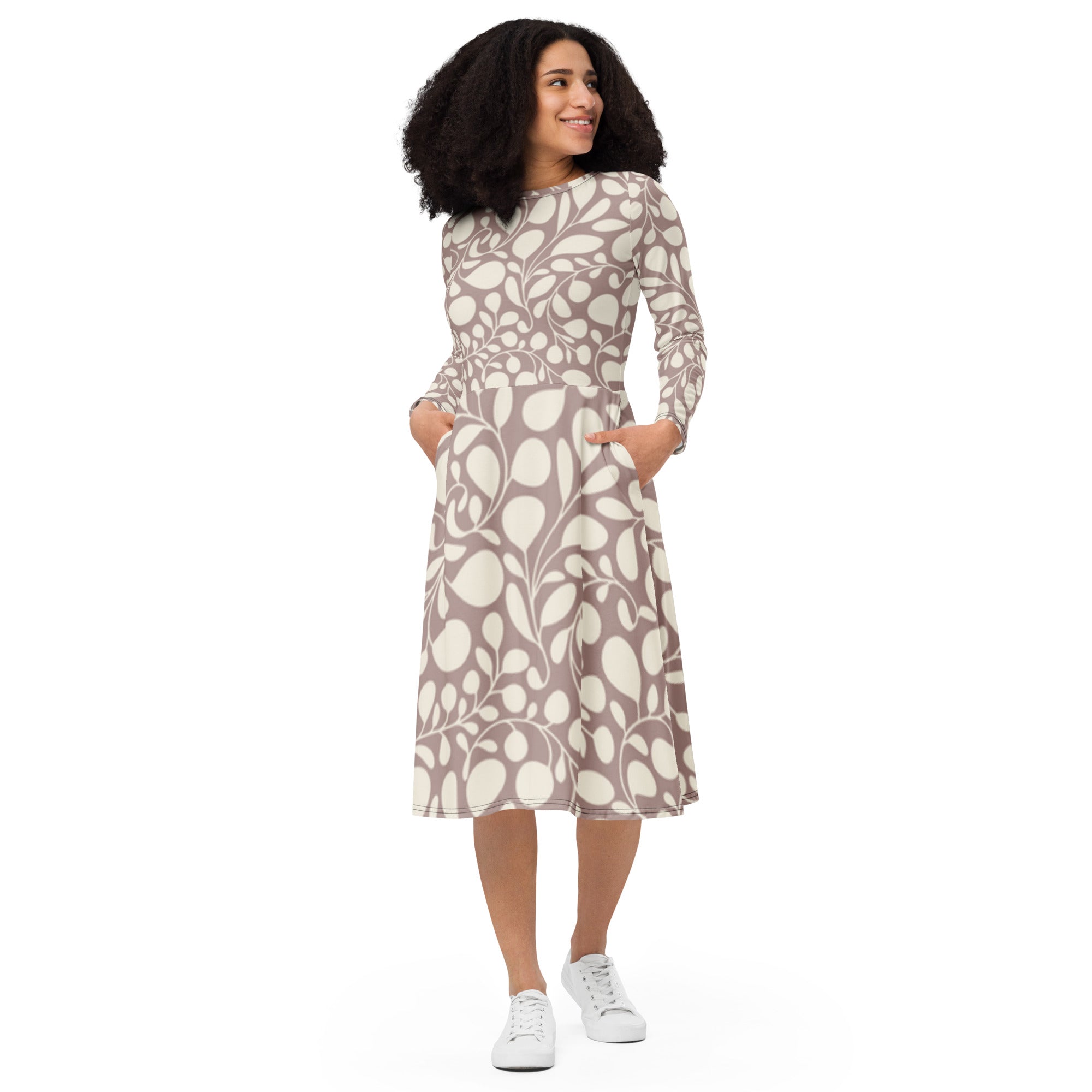 Long sleeve midi-dress